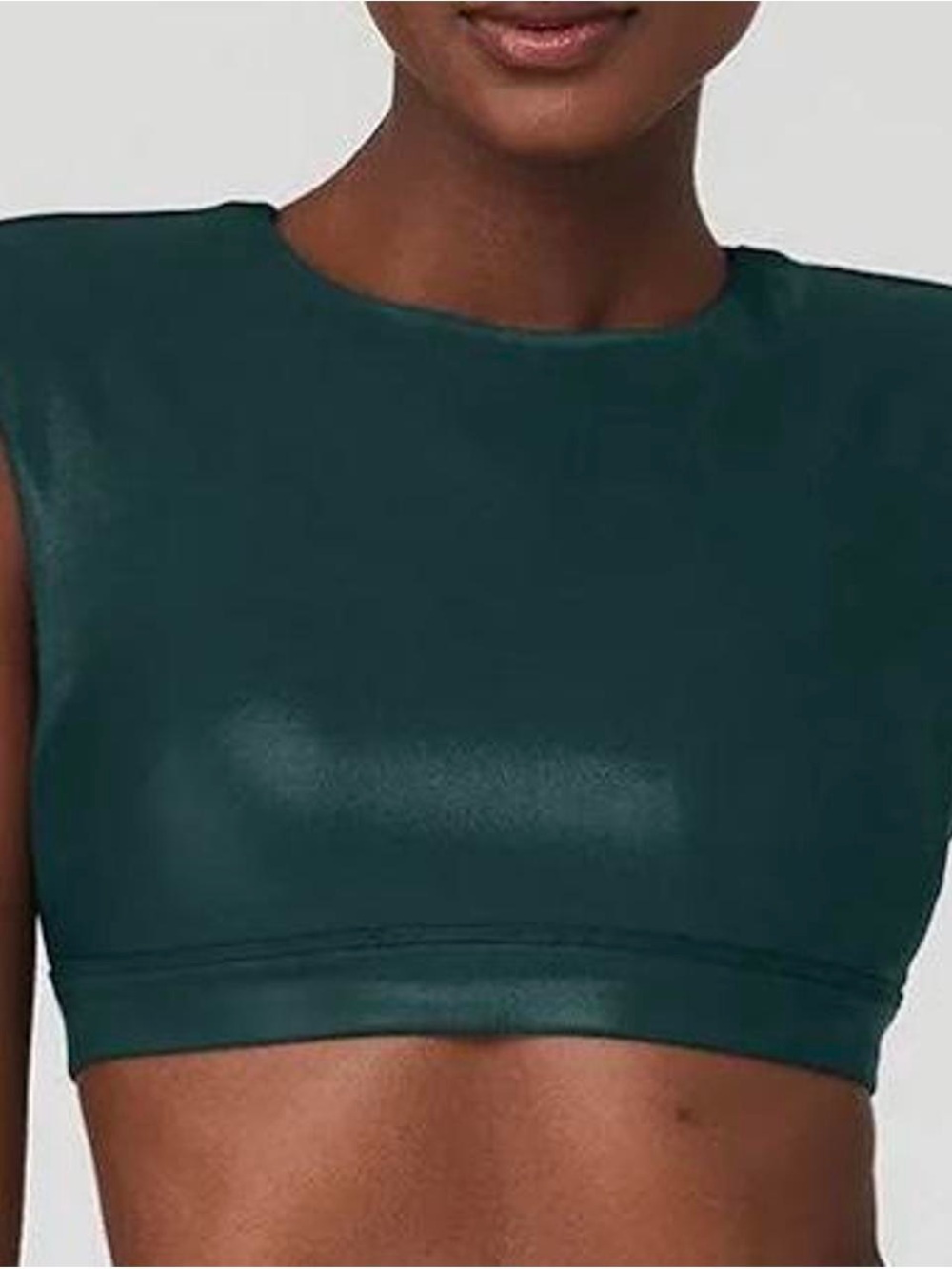 Alo Yoga Super Shine Flash Bra in Midnight green